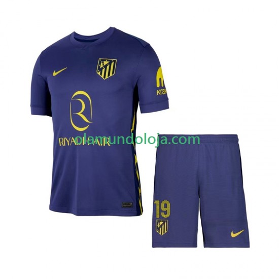 Camisola Atlético Madrid Julian Alvarez 19 Criança Equipamento Segundo 2025-2026 Manga Curta